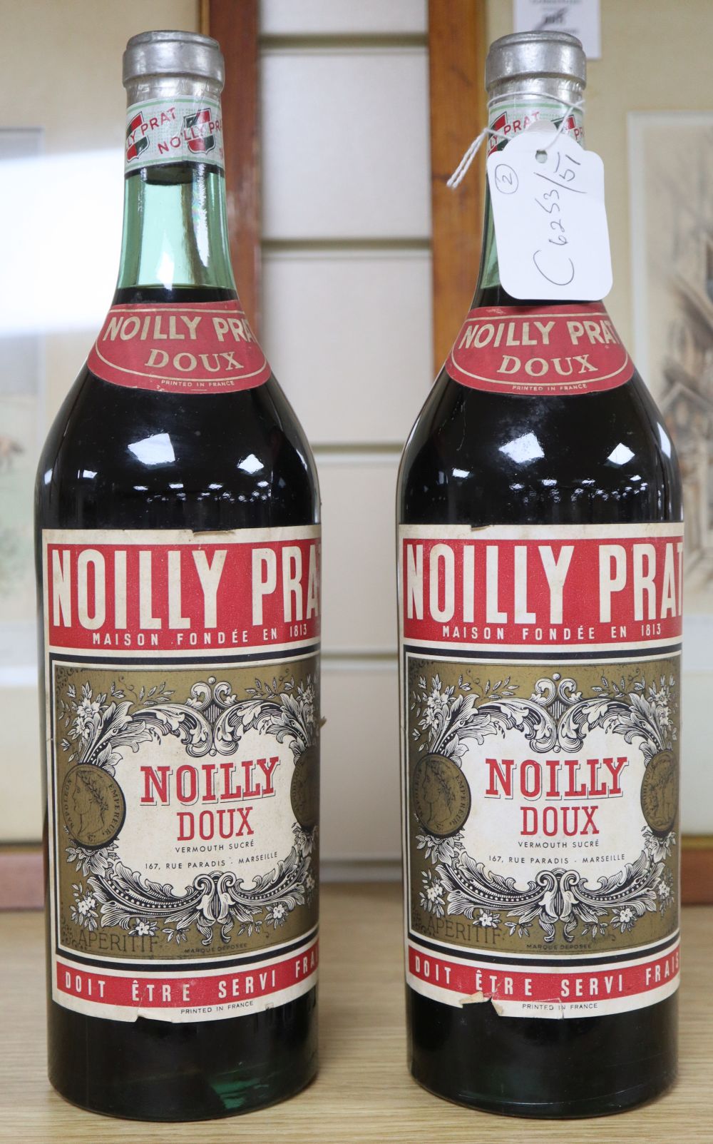 Two 1960s bottles of Noilly Prat Doux